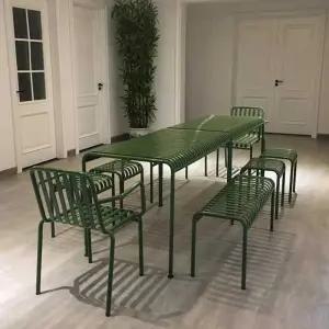철제 야외 테이블 세트 식탁 의자 벤치 테라스 옥상 1.2m107122