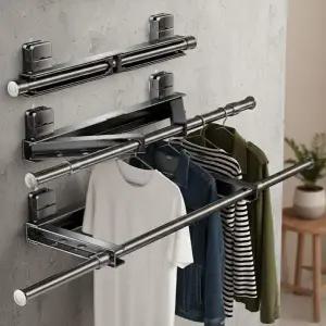 다용도 빨래 건조대 탈부착형 공간 절약 빨판식 빨래대 실내