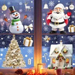 크리스마스윈도우스티커(화이트캐릭터)