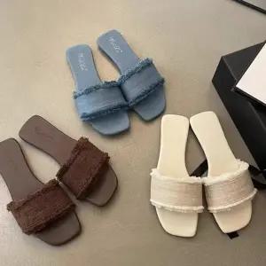 [옷자락]여자 편안한 데일리 트위드 여름 스트랩 슬리퍼