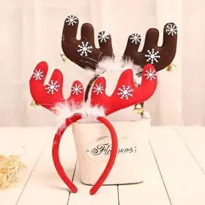딸랑딸랑 사슴 뿔 머리띠 귀여운 크리스마스 헤어밴드