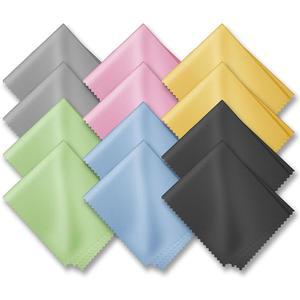 eAj 안경 청소용 천(12개), 프리미엄 안경 청소용 천, 안경, 휴대폰, 스크린, 렌즈, 전자제품 및 모든 섬세한 표면 청소용