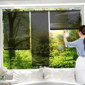 간편 창문 블라인드 롤업 흡착식 블라인드 햇빛 암막 거실