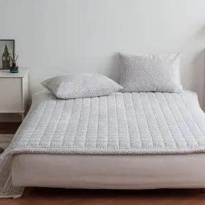 이솔홈 양면 겨울 극세사 눈꽃 침대 패드 카페트 침대 신혼 호텔 침구 퀸 Q