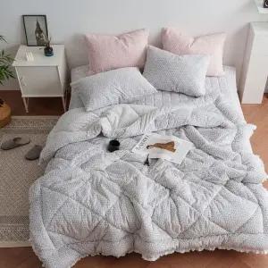 이솔홈 양면 겨울 극세사 눈꽃 차렵이불 패드세트 침대 신혼 호텔 침구 퀸 Q