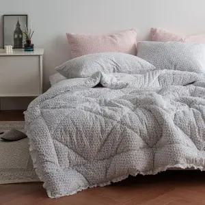 이솔홈 양면 겨울 극세사 눈꽃 차렵이불 침대 신혼 호텔 침구 퀸 Q