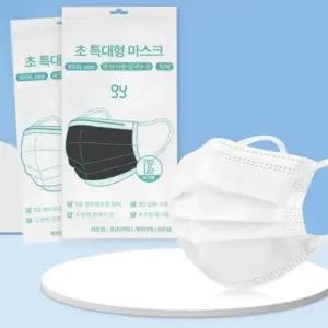 초대형 정품 3중 MB필터 마스크 편한 특대형 귀가 블랙 일회용마스크