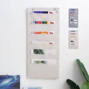 벽걸이 수납포켓 주머니 정리함 악세서리 다용도 6단 포켓 방문 월 벽수납 악세서리 바구니 소품 정리대