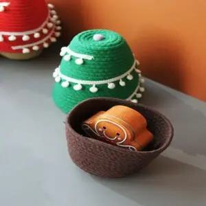 니트 방울레이스 트리 바구니 2color 소품함 정리함