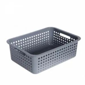( )그레이 - 중형 바구니 아이바스켓 적층 수납 정리 다용도 플라스틱바구니