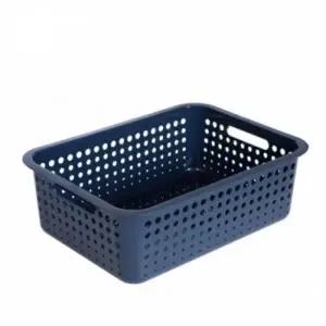 ( )네이비 - 중형 바구니 아이바스켓 적층 수납 정리 다용도 플라스틱바구니
