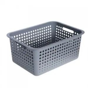 ( )그레이 - 대형 바구니 아이바스켓 적층 수납 정리 다용도 플라스틱바구니