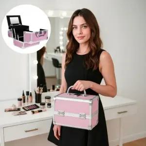 ( )휴대용 메이크업 도구 보관함 휴대용 깔끔한 다층정리
