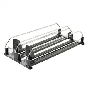 ( )자동정리 캔 음료 디스펜서 2칸 냉장고정리 캔디스펜서 블랙