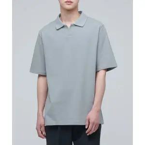 무신사스탠다드 슬릿 넥 피케 폴로 셔츠 라이트 그레이 1715446