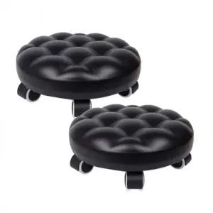 ( )이동형 낮은의자엠보형 블랙-2개 바퀴달린 작업의자 바퀴5개 회전이동형의자 스툴 바닥청소의자