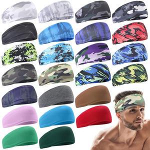 러닝 하이킹 사이클링 요가를 위한 Chuarry 24pcs 스포츠 헤드밴드 여성용 스웨트밴드 미끄럼 방지 수분 흡수