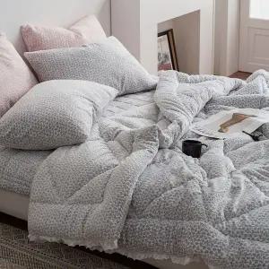 [NS홈쇼핑]이솔홈 양면 겨울 극세사 눈꽃 차렵이불 베개세트 침대 신혼 호텔 침구 퀸Q..[35561252]