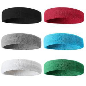 BEACE 스웨트밴드 남녀용 스포츠 헤드밴드 - 테니스, 농구, 러닝, 헬스장, 운동을 위한 6PCS 모이스처 위킹 운동용 코튼 테리
