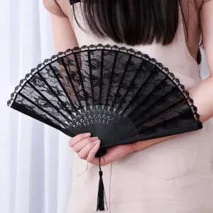 [RIZPICK]부채 팬 접이식 무용 댄스 나무 향기 패브릭 파티