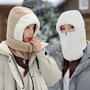 남성 여성 전면 지퍼 포인트 풀커버 후드 넥 워머