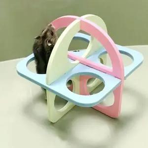 [RIZPICK]햄스터사다리 집 애완 동물 놀이터 나무 지형 빌라