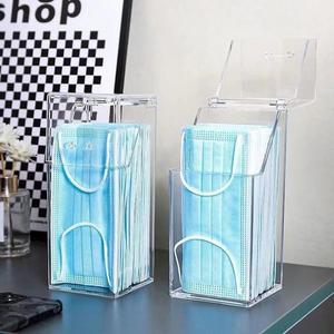 1/3PCS 투명 마스크 보관 상자 커버 먼지 입과 코 도어 데스크 입구