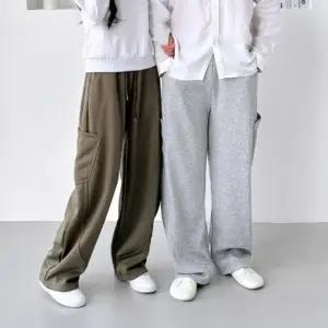 [옷자락]남녀공용 스트릿 스타일 와이드 밴딩 포켓팬츠