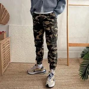 [옷자락]남자 카모 카고 조거팬츠 건빵 세미 슬림핏 전술 바지