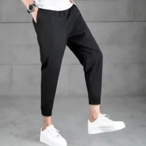 [옷자락]남성 스포츠 블랙 단일색 루즈핏 배기 조거 바지
