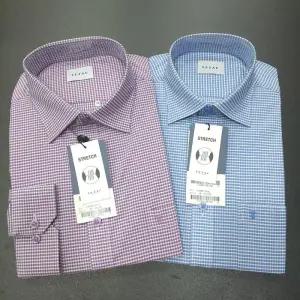 [예작]구김없고 다림질NO 면혼방  스트레치 일반핏 스판체크남방 YJESBR118