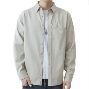 남성 루즈핏 긴팔 캐주얼 셔츠 솔리드 디자인 남자 폴리 오버핏 남자루즈핏 여름 베이직