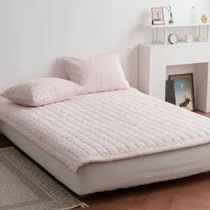 이솔홈 양면 겨울 극세사 눈꽃 침대 패드 카페트 슈퍼싱글 SS