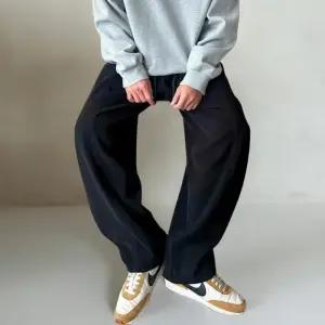 [옷자락]남성 골지 벌룬 커브드 와이드핏 밴딩 면 기모 팬츠