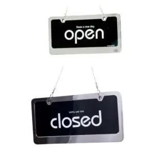 인테리어소품 오픈간판 가게오픈클로즈팻말 스텐검정 매장문패 양면