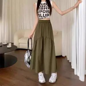 키커보이는 여름 봄 롱스커트 시원한 여성 허리밴딩