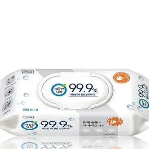 깨끗한나라 손소독티슈 캡형60매1개 소독물티슈 x3SET(SH)