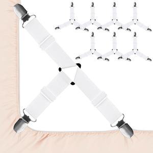 금속 클립이 비빈 침대 장착 스트랩 삼각형 8개 시트 미끄럼 있는 방지 가능한 조절