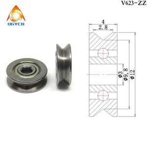 레일 트랙 선형 모션 시스템용 그루브 볼 베어링 도르래 V623ZZ 3x12x4 V 3x12x4 x mm 1개