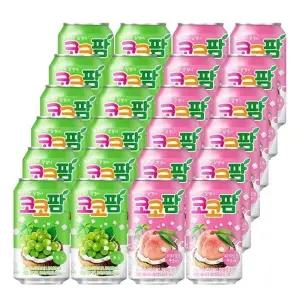 [음료센타]해태 코코팜 340ml 포도 + 피치핑크 혼합 24개