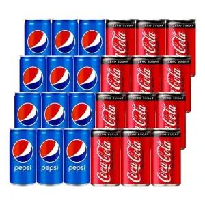 [음료센타]펩시+코카콜라제로 미니캔 혼합 24개