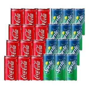 [음료센타]코카콜라 + 스프라이트 미니캔 혼합 24개