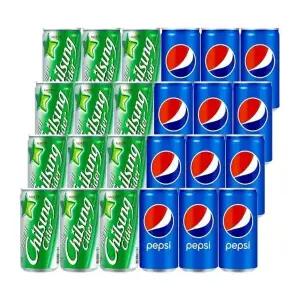 [음료센타]칠성사이다 + 펩시 미니캔 혼합 24개