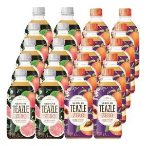 [음료센타]웅진 티즐제로 500ml 자몽블랙티 + 피치얼그레이 혼합 20개