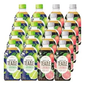 [음료센타]웅진 티즐제로 500ml 라임민트티 + 자몽블랙티 혼합 20개