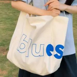 빅 옐로우 쇼퍼 백 에코 캔버스 천 가방 숄더 데일리