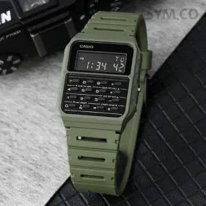 CA-53WF-3B 데이터 뱅크 레트로 디지털 계산기 남녀공용 우레탄 시계 d3