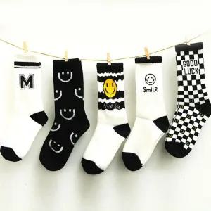 체커보드 디자인 유아 아동 키즈 데일리 양말 5족