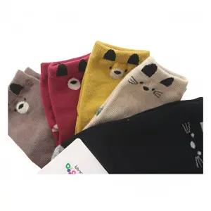 국산 5-6세 유아동 중목 양말 발목고양이 5켤레 세트