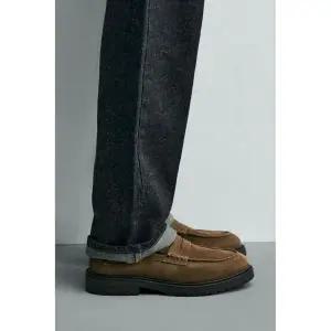 ZARA 트랙솔 레더 로퍼 - 토프 그레이